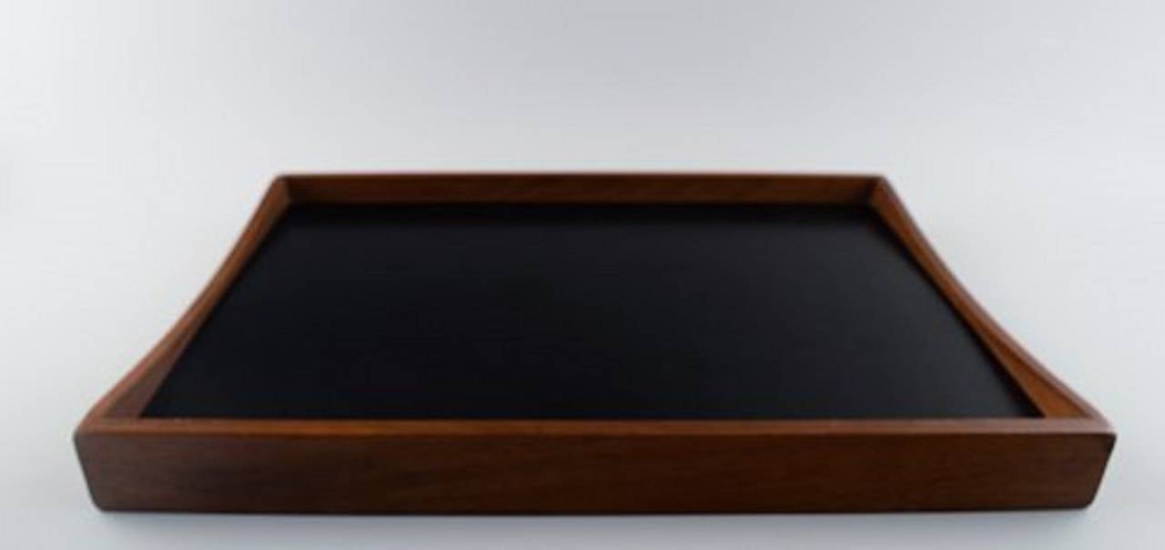 20th Century Finn Juhl Reversible Tray of Teak with Red and Black Melamine