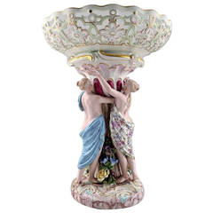 Large Meissen Centrepiece with the Three Graces and Decoration