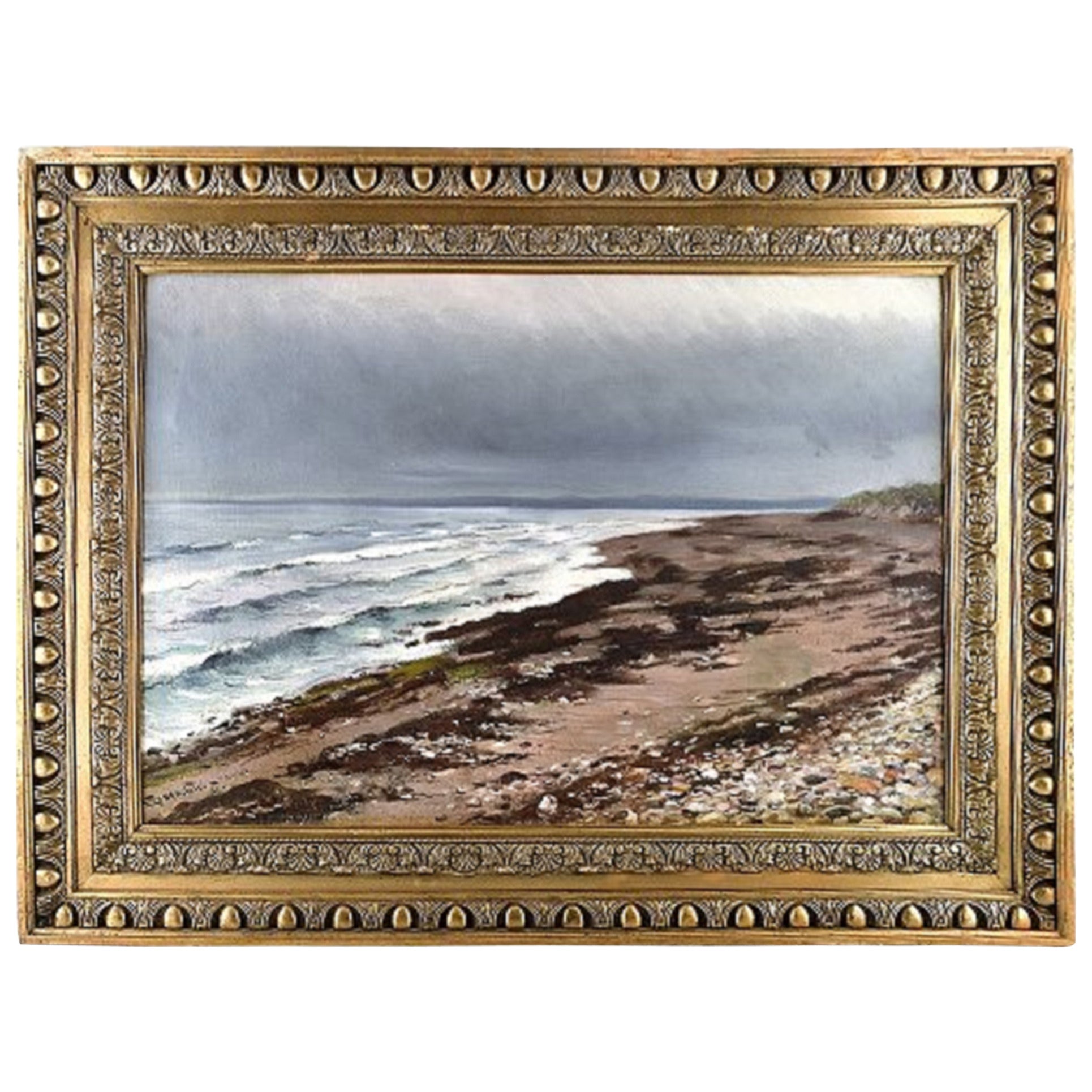 William Jacob Rosenstand, Hornbak beach, Denmark, Oil on Canvas