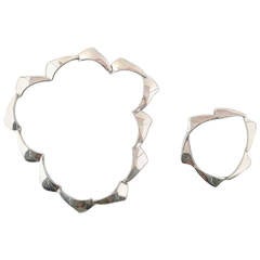 Danish Silversmith Sterling Silver, Necklace and Bracelet