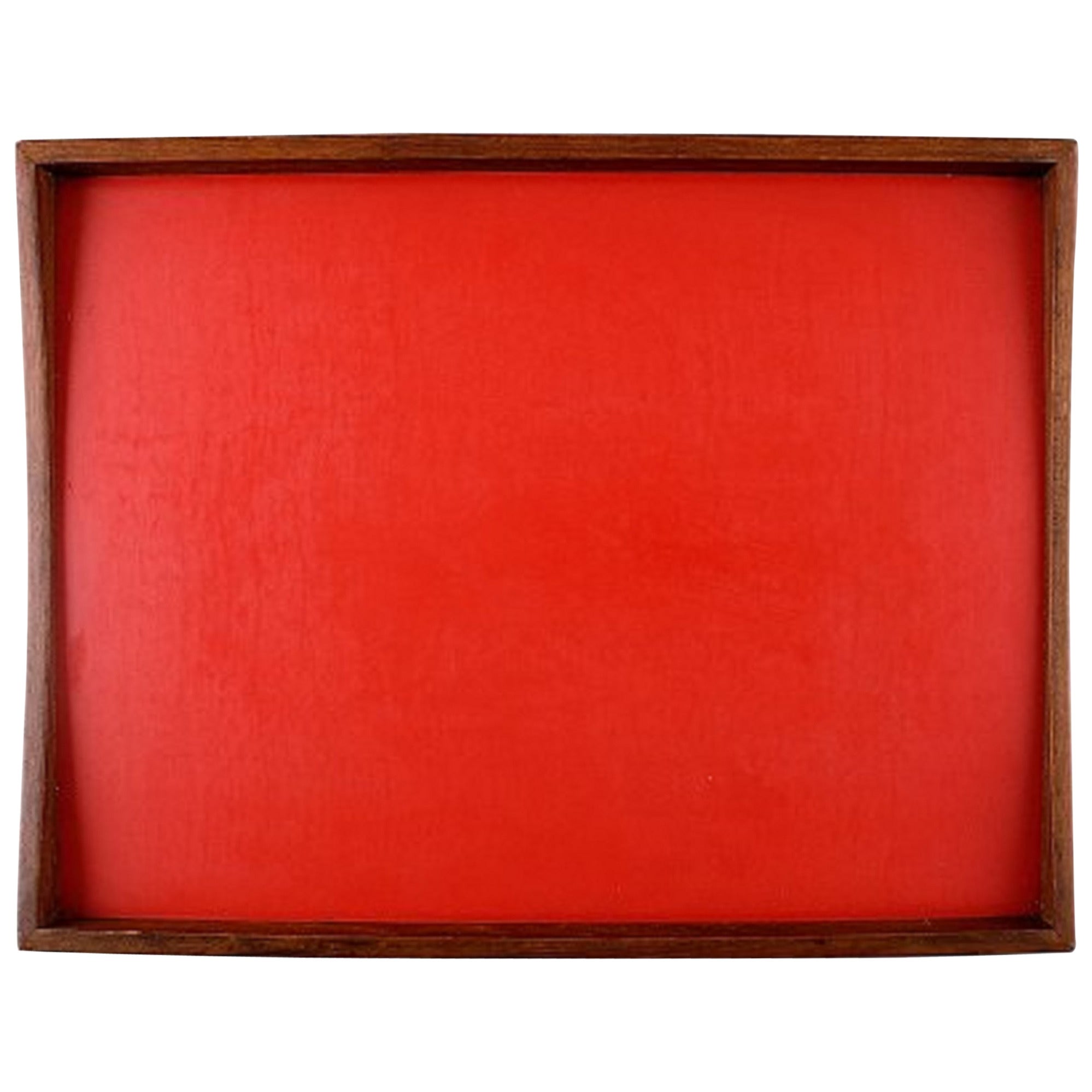 Finn Juhl Reversible Tray of Teak with Red and Black Melamine