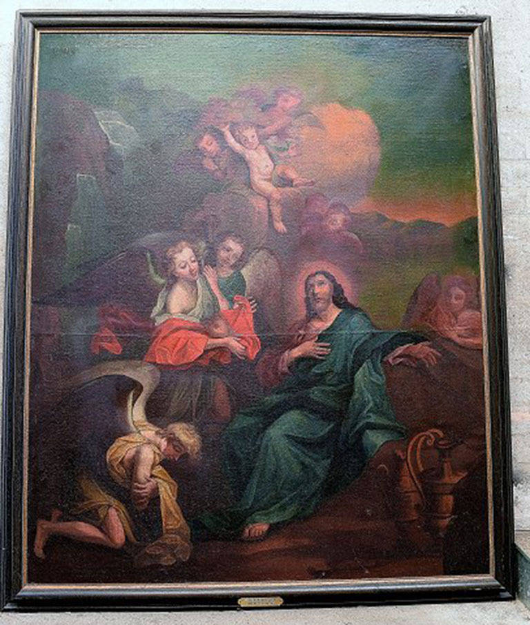 Oil on canvas. Old master, South-German master, circa 1780s. Biblical scene titled 