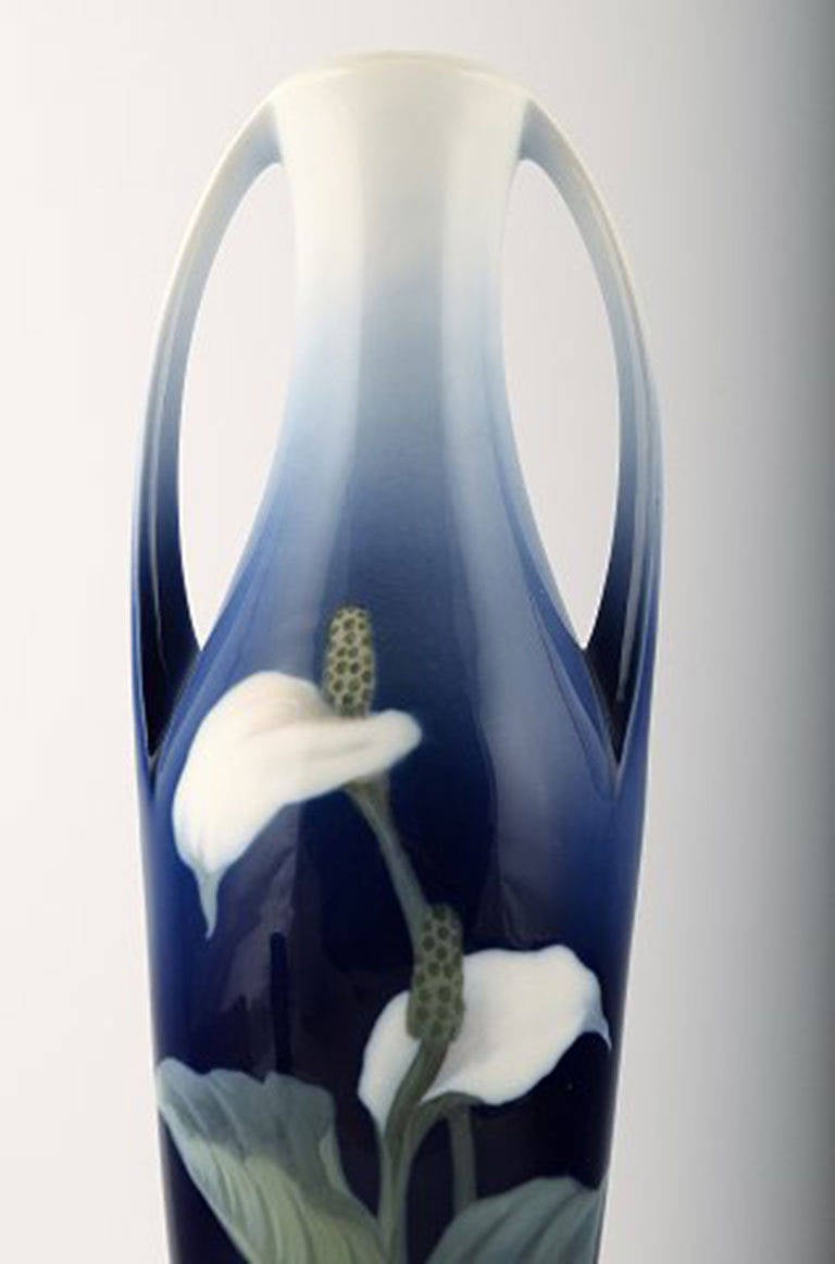Danish Royal Copenhagen Art Nouveau Vase, Decorated with Flowers