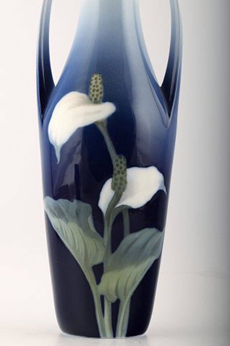 20th Century Royal Copenhagen Art Nouveau Vase, Decorated with Flowers