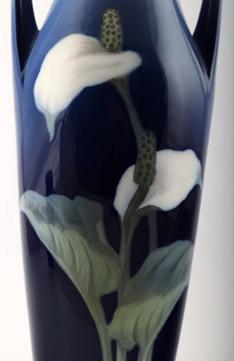 Royal Copenhagen Art Nouveau Vase, Decorated with Flowers 2
