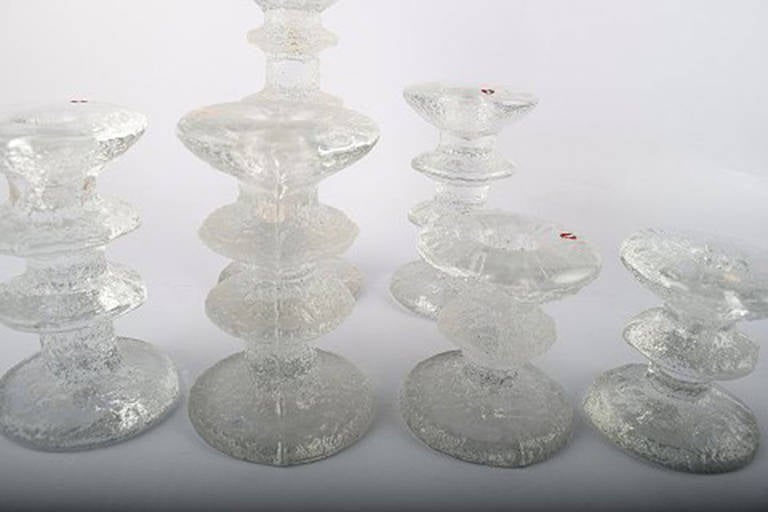 Timo Sarpaneva Iittala Art Glass Candlesticks, Model Festivo, Designed in 1966 In Excellent Condition In København, Copenhagen