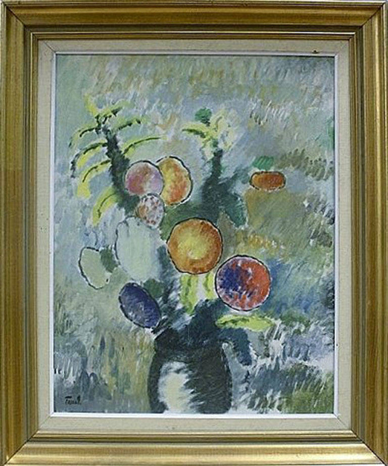 Ture Pettersson (born 1919), oil painting.
Still life, 55 x 43 cm.
In perfect condition.