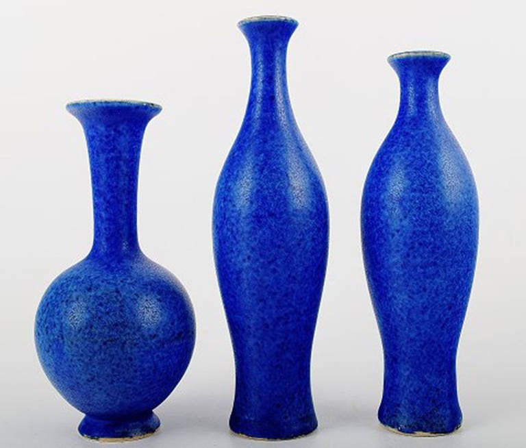 Swedish Collection of 14 Unique Miniature Ceramic Vases by Per Liljegren