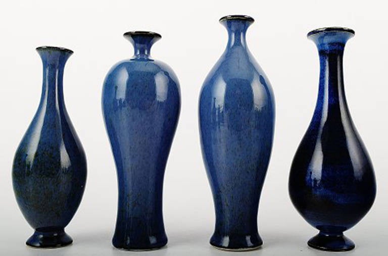 Collection of 14 Unique Miniature Ceramic Vases by Per Liljegren at