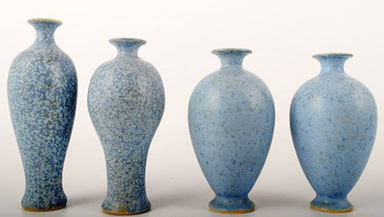 20th Century Collection of 14 Unique Miniature Ceramic Vases by Per Liljegren