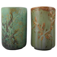 Arne Bang, Pair of Ceramic Vases, Marked AB, and Hg