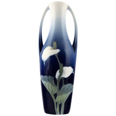 Royal Copenhagen Art Nouveau Vase, Decorated with Flowers