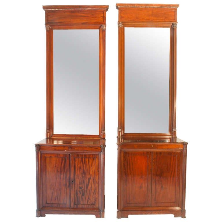 Tall Mahogany Mirror Cabinets For Sale