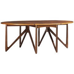 Impressive Rosewood Adjustable Dining Table Mod, Drop-Leaf by Kurt Østervig