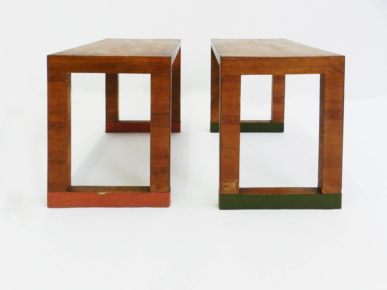 Art Deco Pair of italian deco stools For Sale