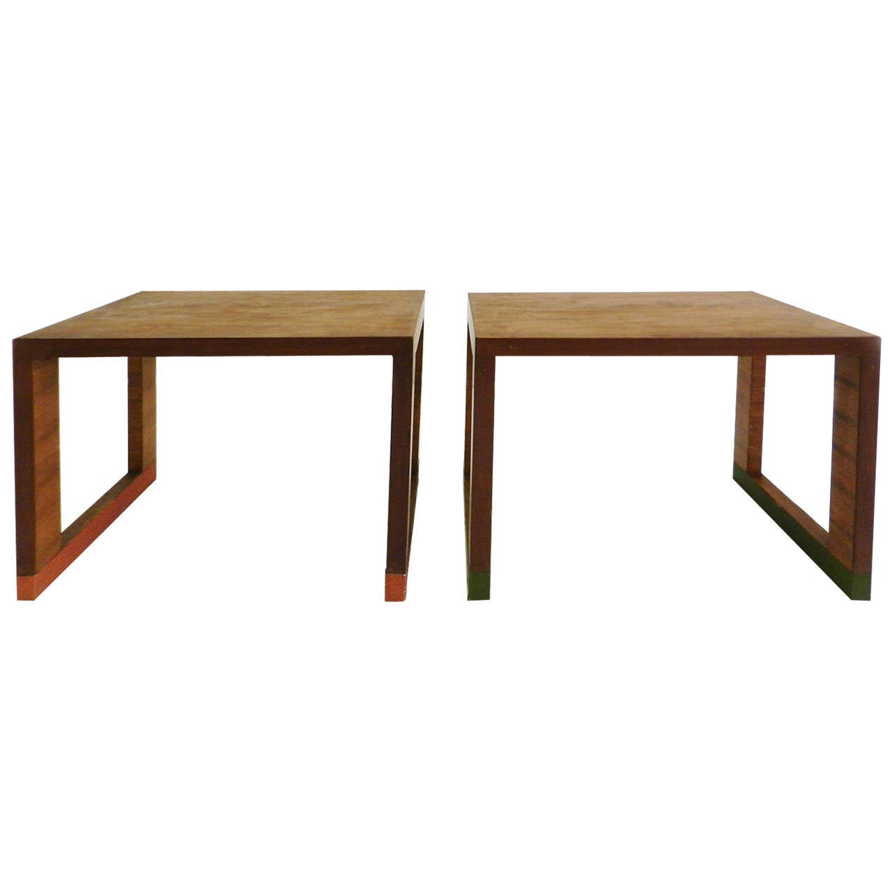 Pair of italian deco stools For Sale
