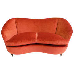 Small Sofa in "Valentino Red" Velvet