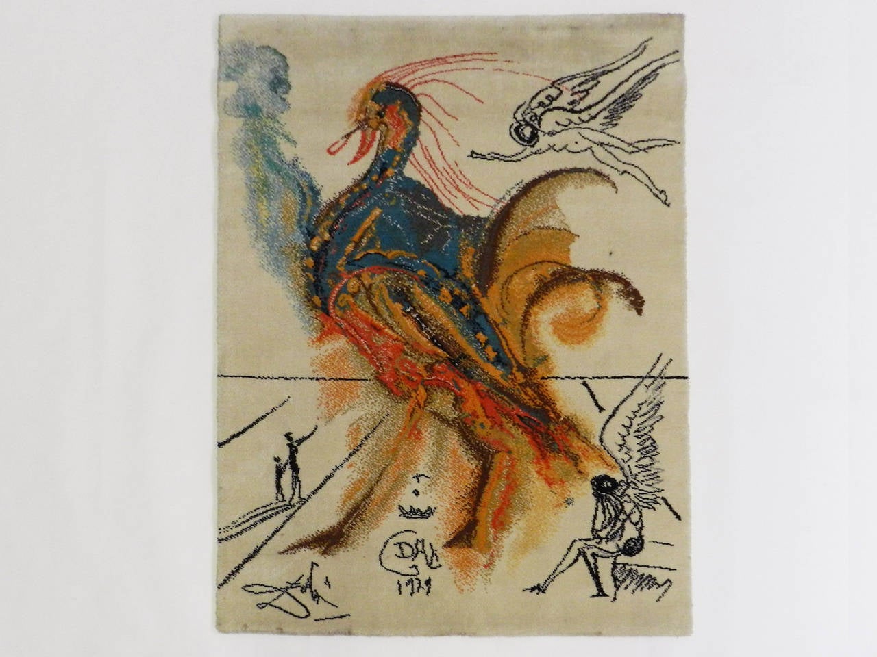 Limited edition art rug produced by Ege Art Line, Denmark, 1979.
It rapresents Salvador Dalì 