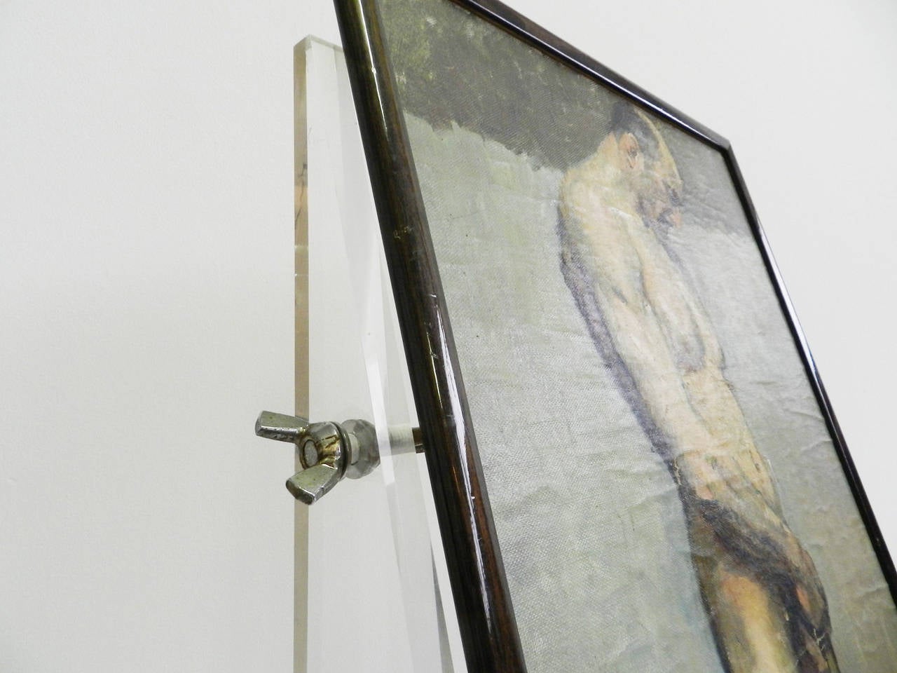 Late 20th Century Plexiglass Easel Stand For Art Works