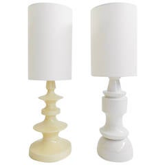 Pair of Ceramic Table Lamps by Swiss Ceramist Margrit Linck