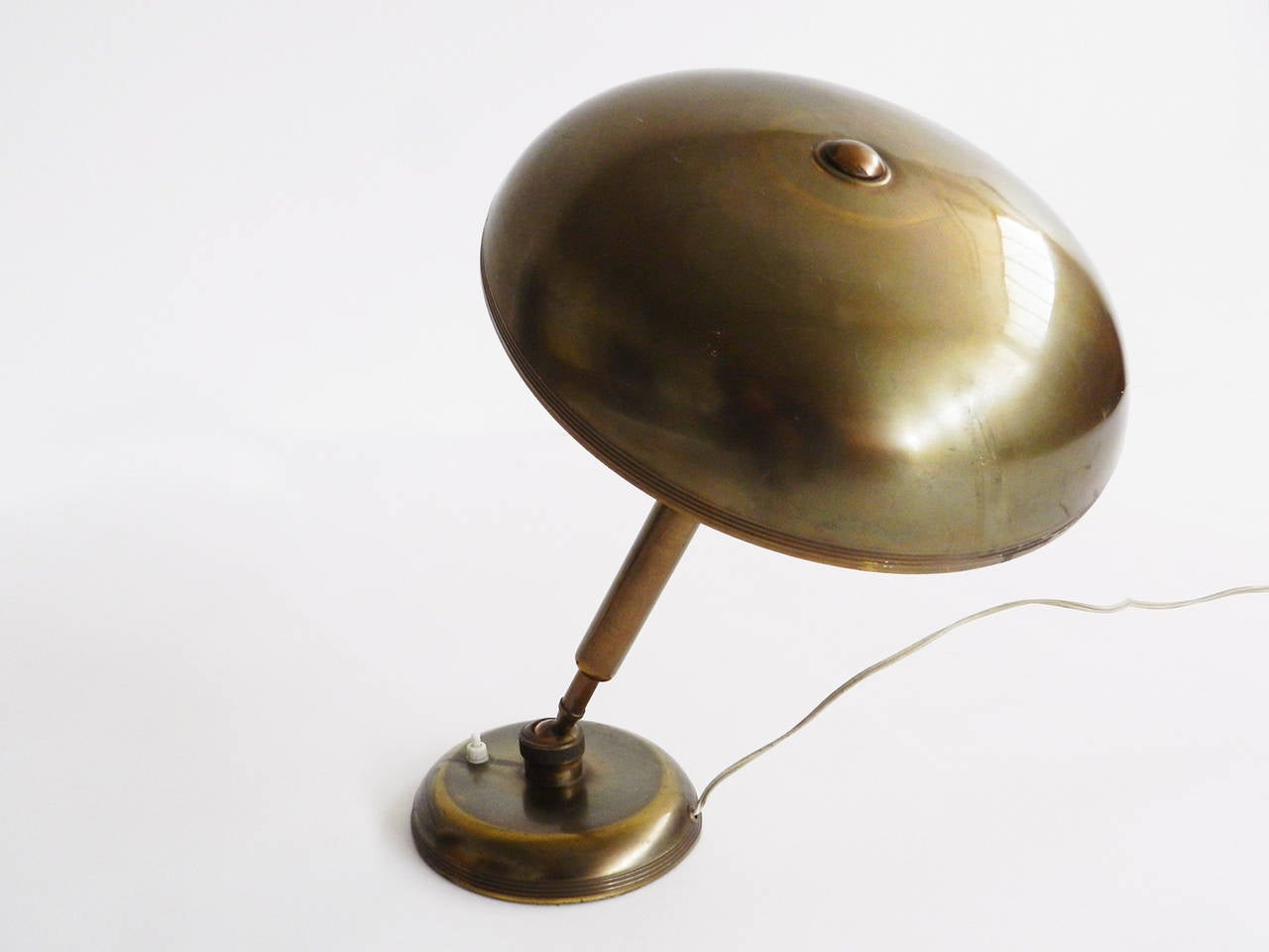 Mid-Century Modern Adjustable Table or Desk Brass Lamp For Sale