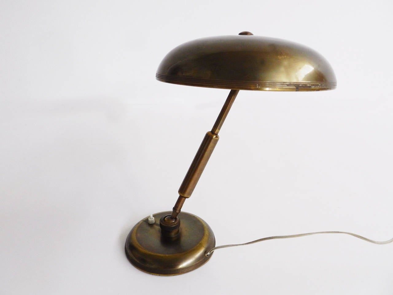 Italian Adjustable Table or Desk Brass Lamp For Sale