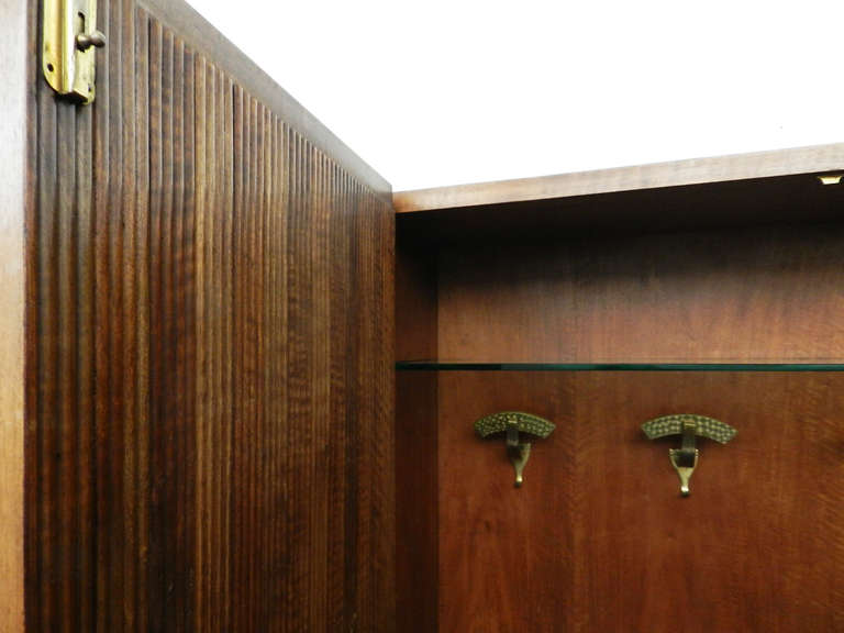 Mid-20th Century Cabinet Wardrobe attributed to Osvaldo Borsani with unique Ceramic Handles