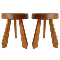 2 Stools mod. Tabouret Méribel by Charlotte Perriand
