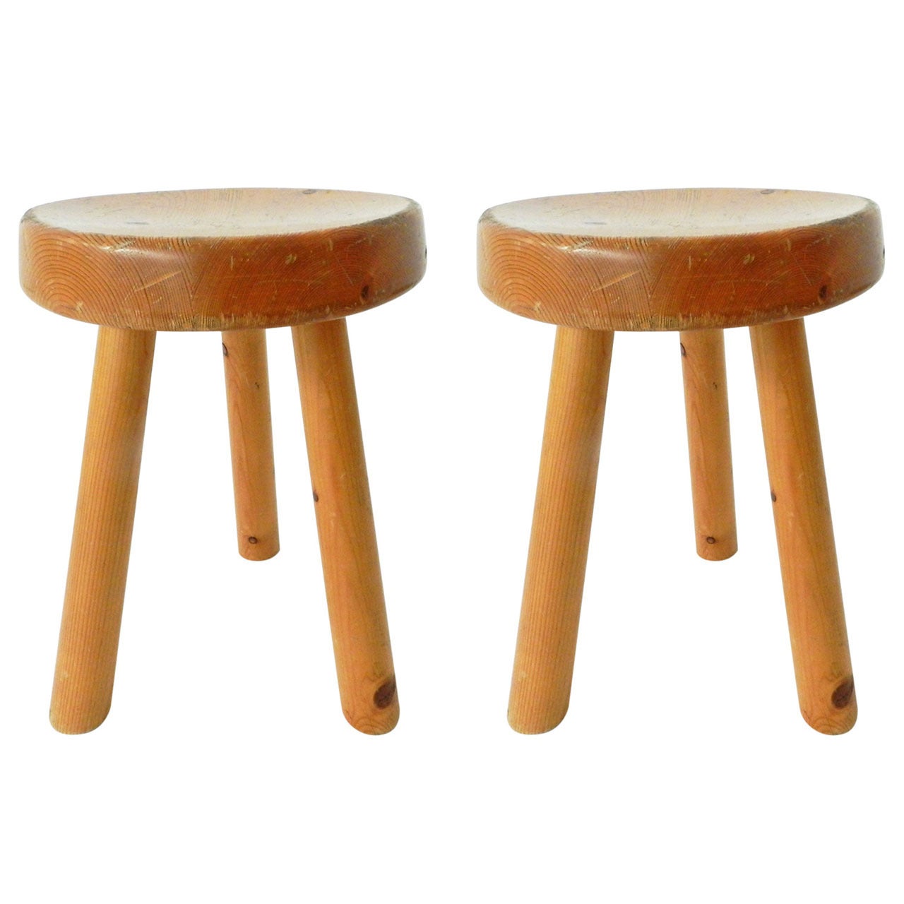 2 Stools mod. Les Arcs Ski Resort by Charlotte Perriand