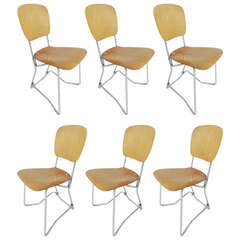 6 Minimal Design Swiss Stacking Chairs, Aluminum, Flexible