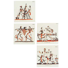 Gio Ponti 4 original "Bacco" Ceramics for Richard Ginori 9