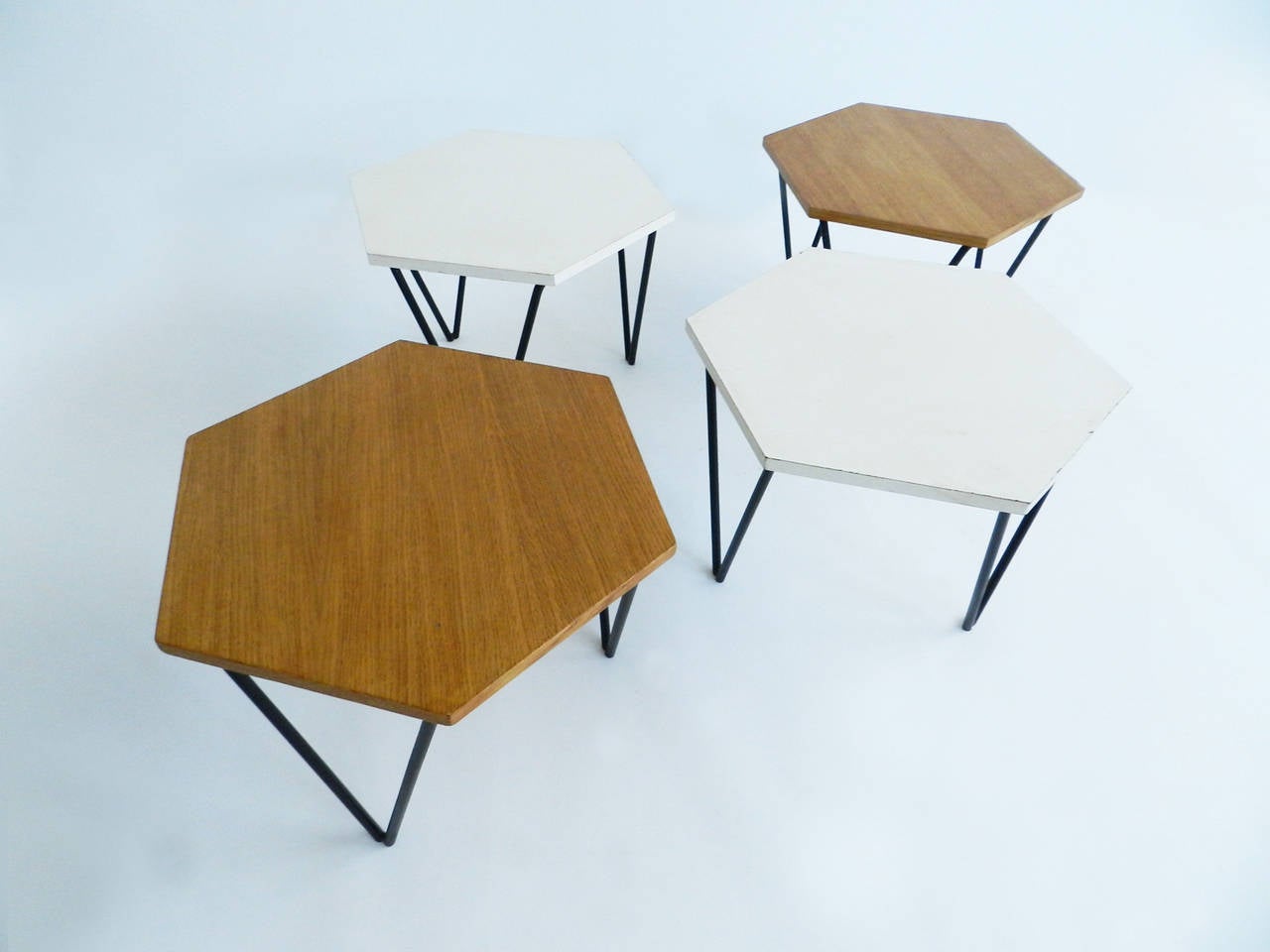 Italian Set of 4 Gio Ponti Laminated and Wood Modular Coffee Tables for ISA