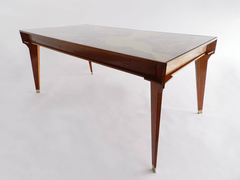 Mid-Century moderno Gio Ponti Spettacolare ed estremamente raro tavolo in legno di Radica
