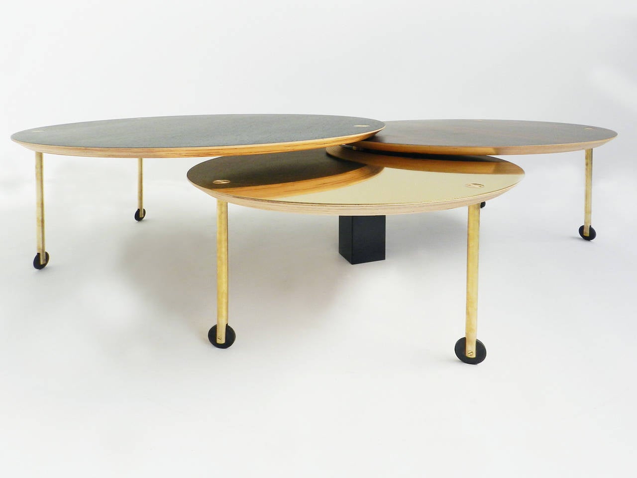 Swiss Extendable Rolling Coffee Table Model SFG13, Limited Edition of Five