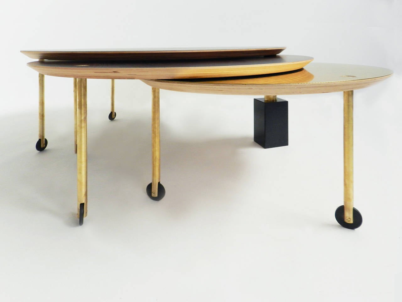 Contemporary Extendable Rolling Coffee Table Model SFG13, Limited Edition of Five