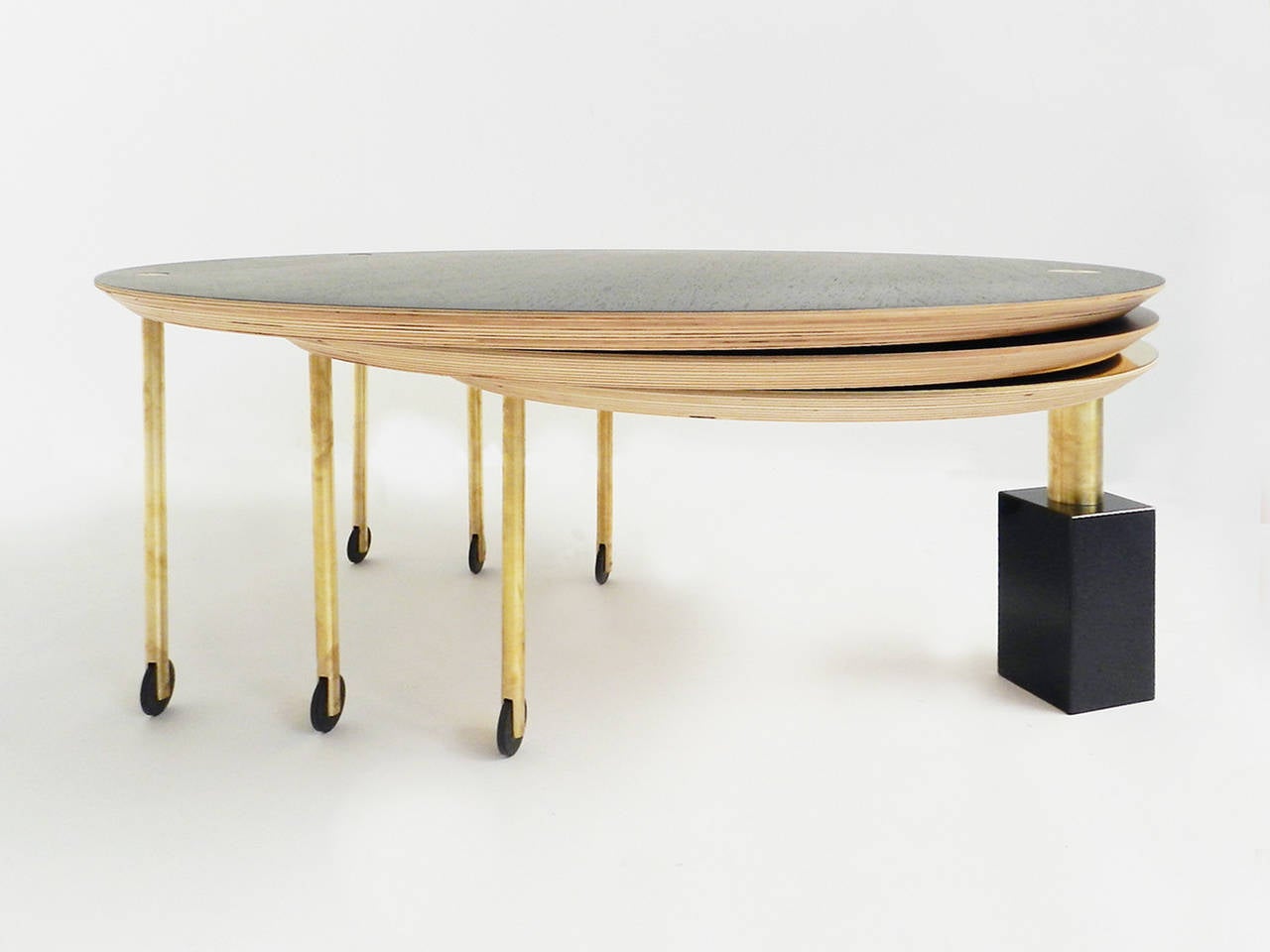 Extendable Rolling Coffee Table Model SFG13, Limited Edition of Five 3