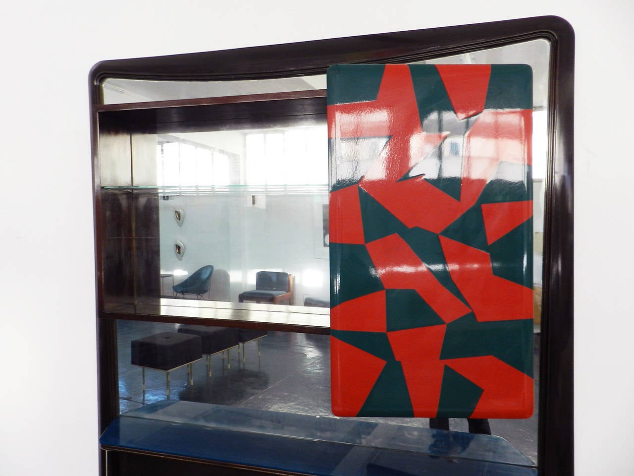 Mid-20th Century Super Decorative Wall-Mounted Entrance Cabinet manufactured by Dassi Italy