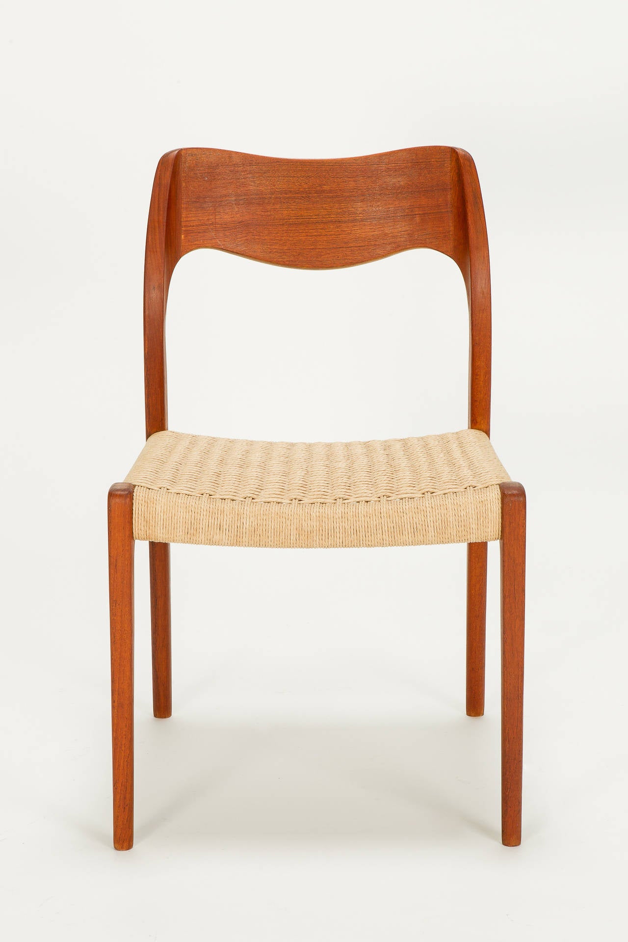 Scandinavian Modern Set of Eight Danish Teak Chairs by Niels Moeller, 1960s