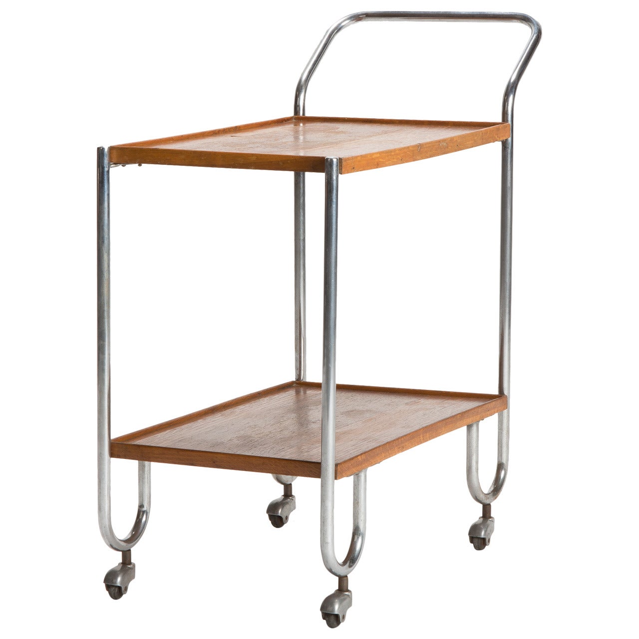 Bauhaus Serving Trolley Bar Cart Steel Tube, 1930s For Sale