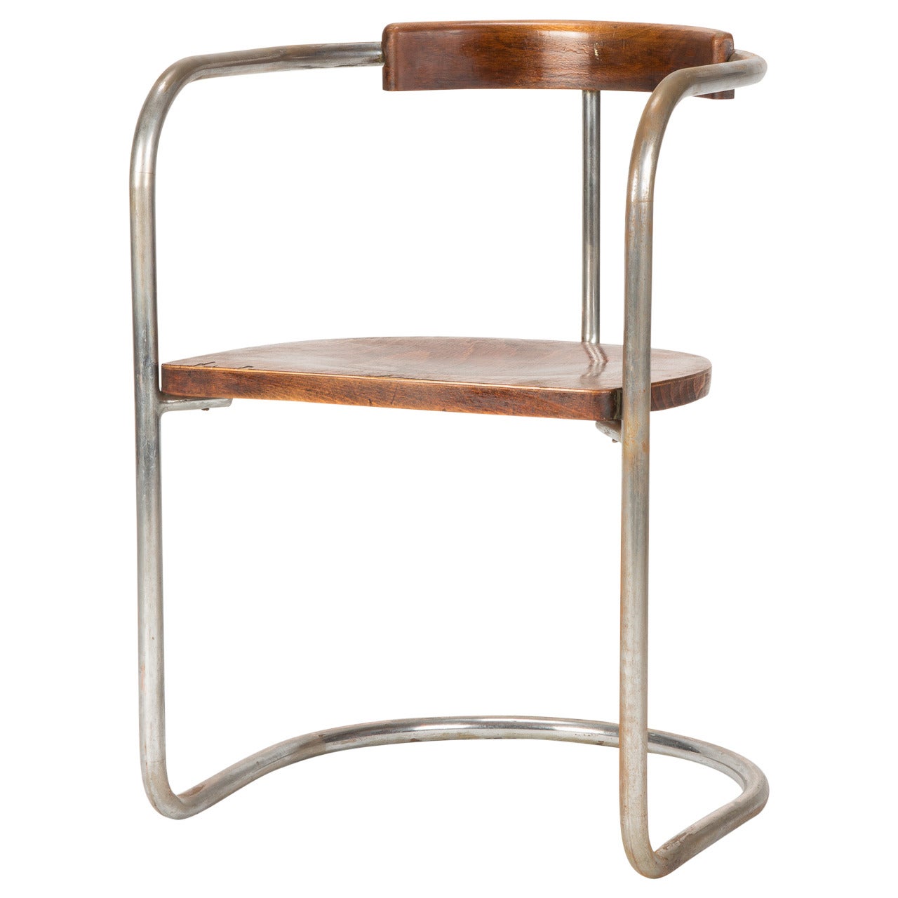 Antique Bauhaus Steel Tube Cantilever Chair, Italy, 1930s For Sale