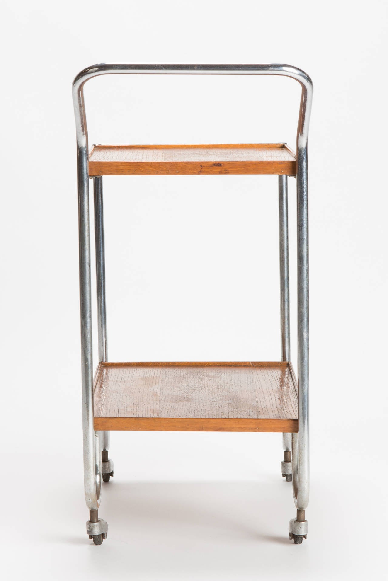 Bauhaus Serving Trolley Bar Cart Steel Tube, 1930s In Good Condition For Sale In Basel, CH
