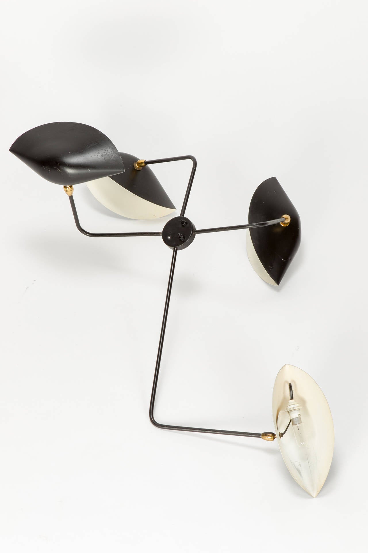 Very rare Serge Mouille wall lamp with four arms, originally from the 1950s, France!