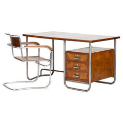 Bureau et chaise Bauhaus italiens par Marcel Breuer, années 1930