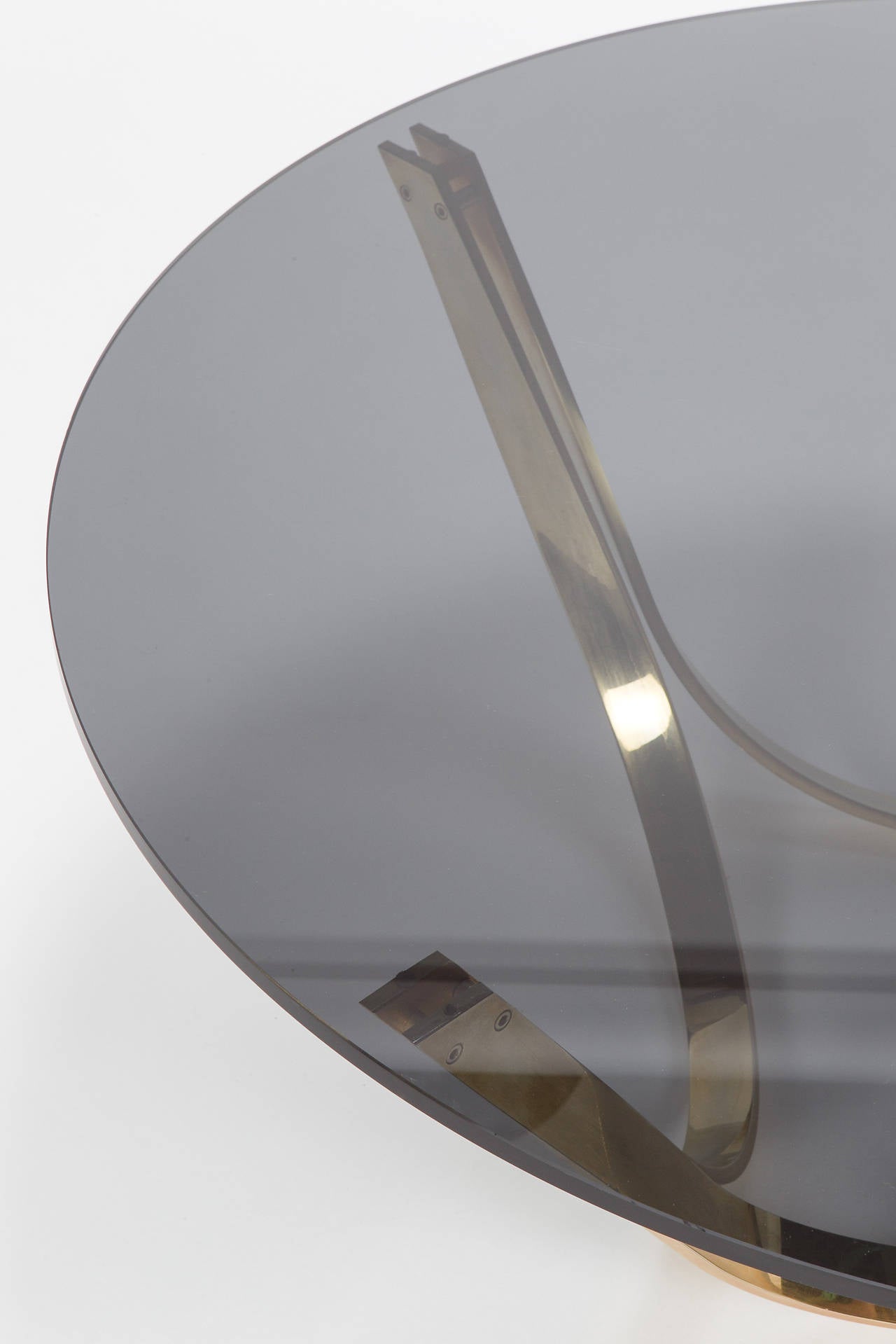 Brass and Smoked Glass Coffee Table by Roger Sprunger for Tri Mark 3