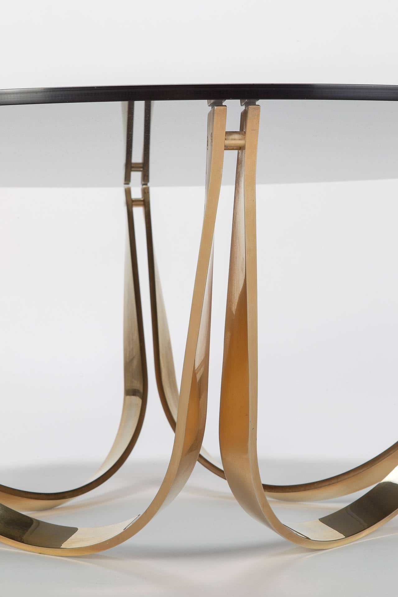 Brass and Smoked Glass Coffee Table by Roger Sprunger for Tri Mark 4