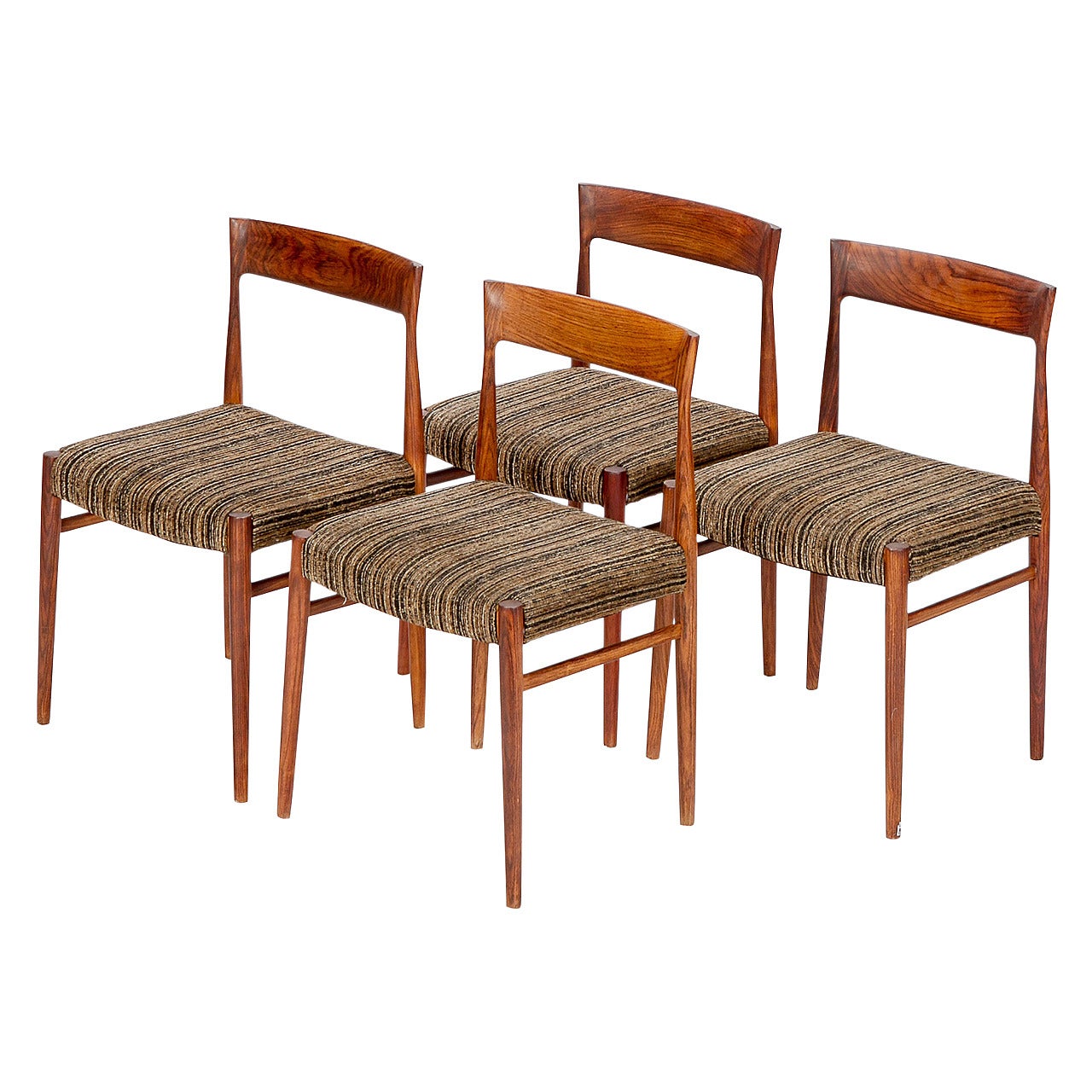 Set of Four Danish Rosewood Chairs, 1960s For Sale
