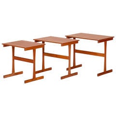 Danish Teak Nesting Tables by Kai Kristiansen 1960s