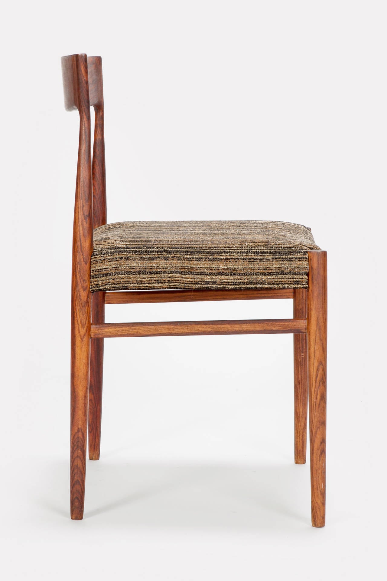 Woven Set of Four Danish Rosewood Chairs, 1960s For Sale