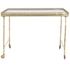 French Serving Trolley by Maison Bagues Brass Bamboo