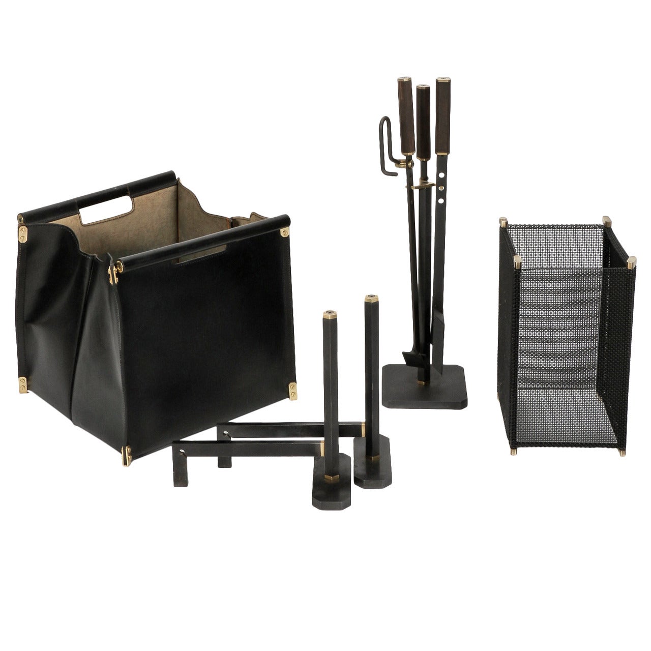 Italian Fireplace Set by Tobia and Afra Scarpa Carrier